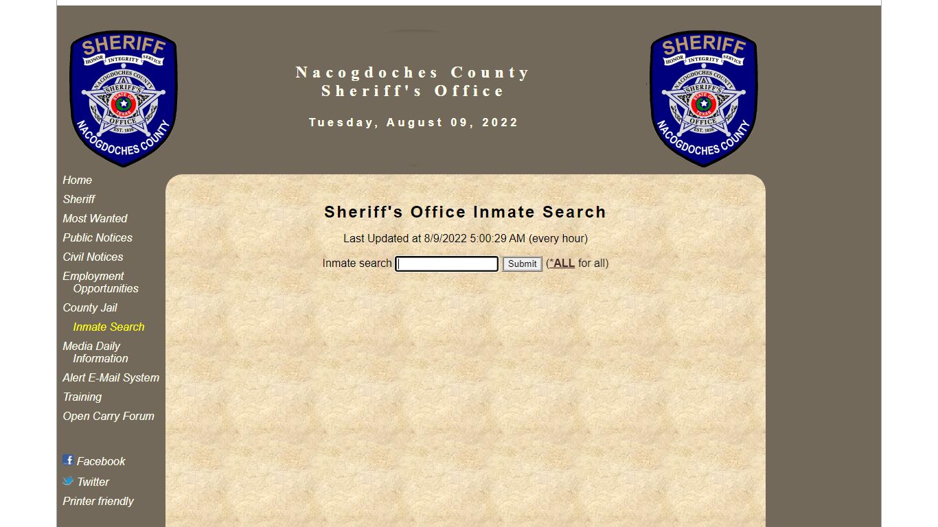 Nacogdoches County Jail Inmate Search